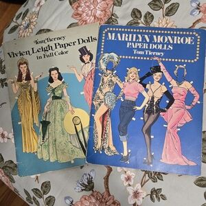 Vintage Paper Dolls Books, Marilyn Monroe & Vivien Leigh By Tom Tierney